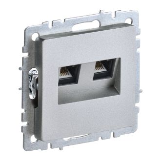 BRITE Розетка компьютерная двойная RJ45 кат.5E алюминий