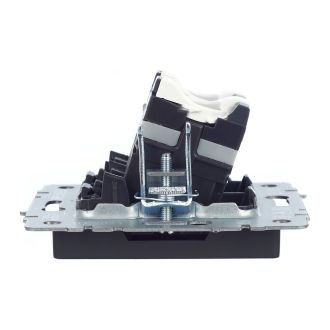 BRITE Розетка компьютерная двойная RJ45 кат.5E графит
