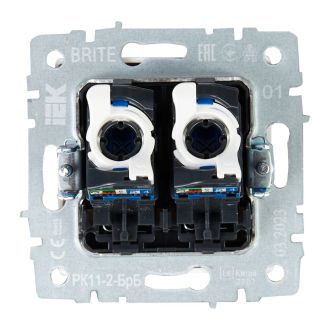 BRITE Розетка компьютерная двойная RJ45 кат.6 белый
