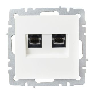BRITE Розетка компьютерная двойная RJ45 кат.6 белый