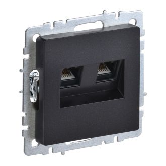 BRITE Розетка компьютерная двойная RJ45 кат.6 черный