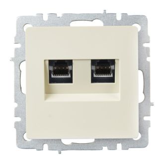 BRITE Розетка компьютерная двойная RJ45 кат.6 бежевый