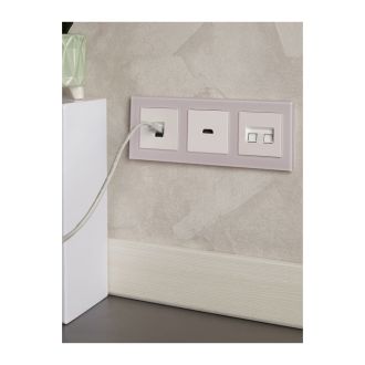 BRITE Розетка компьютерная двойная RJ45 кат.6 жемчуг