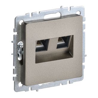 BRITE Розетка компьютерная двойная RJ45 кат.6 шампань