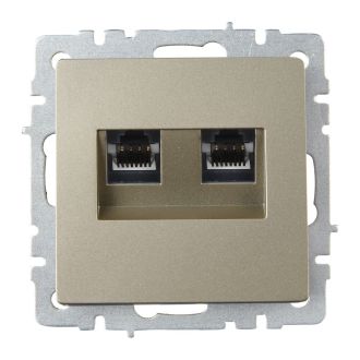BRITE Розетка компьютерная двойная RJ45 кат.6 шампань