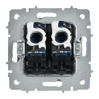 BRITE Розетка компьютерная двойная RJ45 кат.6 арктический белый