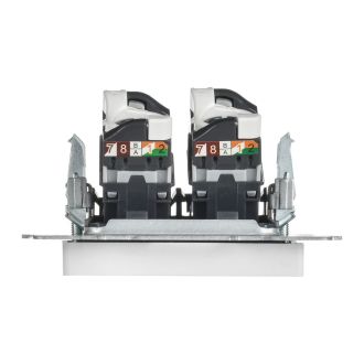 BRITE Розетка компьютерная двойная RJ45 кат.6 арктический белый