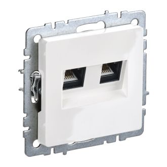 BRITE Розетка двойная RJ11+RJ45 кат.5E белый
