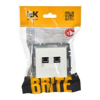 BRITE Розетка двойная RJ11+RJ45 кат.5E белый