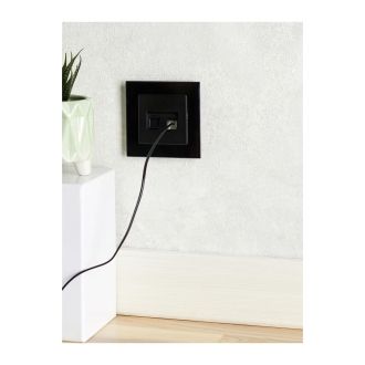 BRITE Розетка двойная RJ11+RJ45 кат.5E черный
