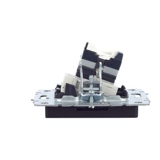 BRITE Розетка двойная RJ11+RJ45 кат.5E черный