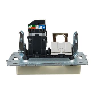 BRITE Розетка двойная RJ11+RJ45 кат.5E бежевый