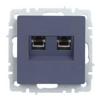 BRITE Розетка двойная RJ11+RJ45 кат.5E маренго