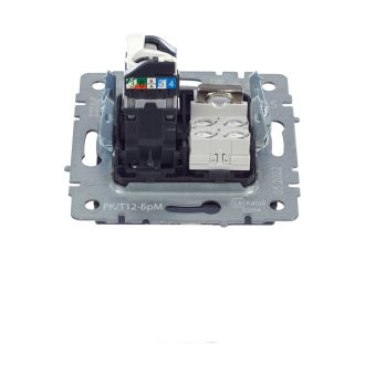 BRITE Розетка двойная RJ11+RJ45 кат.5E маренго