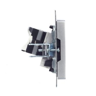 BRITE Розетка двойная RJ11+RJ45 кат.5E алюминий