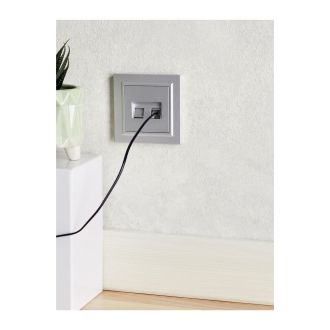 BRITE Розетка двойная RJ11+RJ45 кат.5E алюминий
