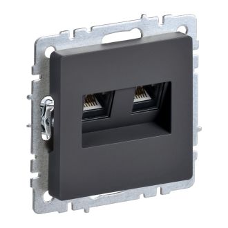BRITE Розетка двойная RJ11+RJ45 кат.5E графит