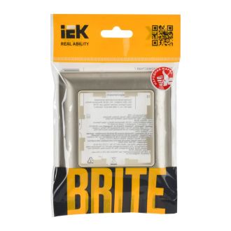 BRITE Рамка 1-местная бежевый/шампань