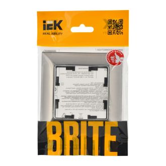 BRITE Рамка 1-местная металл хром/никель