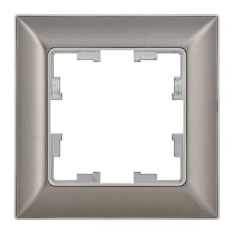 BRITE Рамка 1-местная металл хром/никель