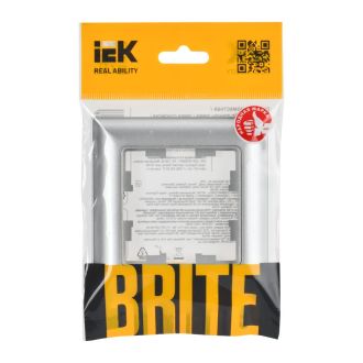 BRITE Рамка 1-местная алюминий/алюминий