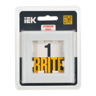 BRITE Рамка 1-местная стекло белый матовый