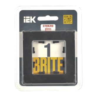BRITE Рамка 1-местная стекло черный матовый