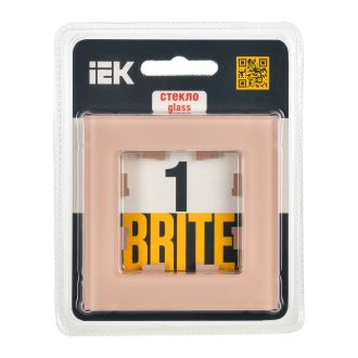 BRITE Рамка 1-местная стекло персиковый матовый
