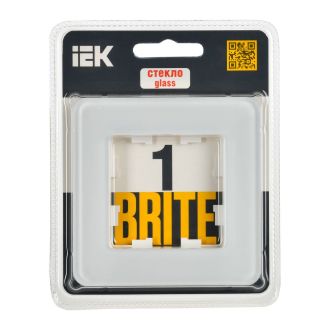 BRITE Рамка 1-местная стекло белый RE