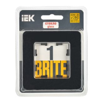 BRITE Рамка 1-местная стекло черный RE
