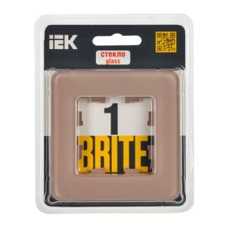 BRITE Рамка 1-местная стекло дымчатый RE