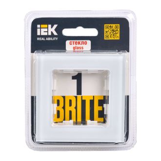 BRITE Рамка 1-местная стекло белый