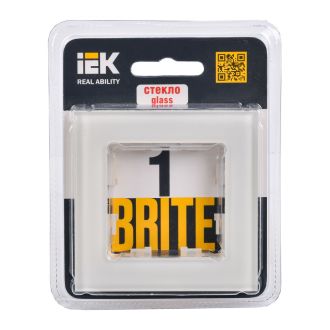 BRITE Рамка 1-местная стекло ванильный