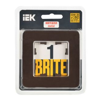 BRITE Рамка 1-местная металл коричневый RE AL