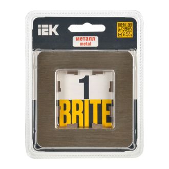 BRITE Рамка 1-местная металл шампань RE AL