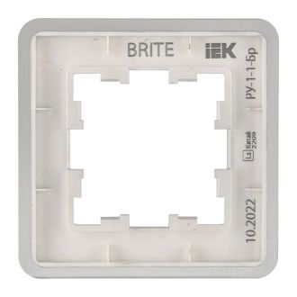 BRITE Рамка 1-местная металл алюминий RE AL