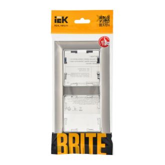 BRITE Рамка 2-местная металл хром/никель