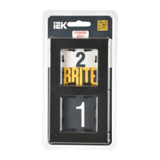 BRITE Рамка 2-местная стекло черный матовый