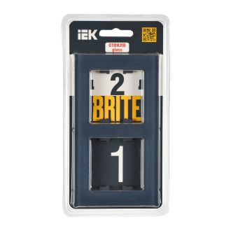 BRITE Рамка 2-местная стекло маренго матовый