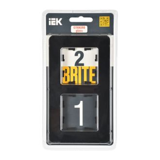 BRITE Рамка 2-местная стекло черный RE