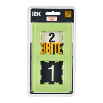 BRITE Рамка 2-местная стекло эко грин RE