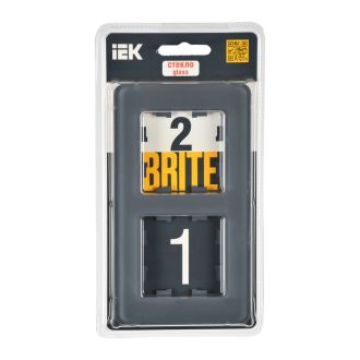 BRITE Рамка 2-местная стекло графит RE