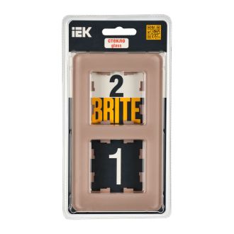 BRITE Рамка 2-местная стекло дымчатый RE