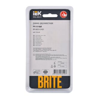 BRITE Рамка 2-местная стекло белый
