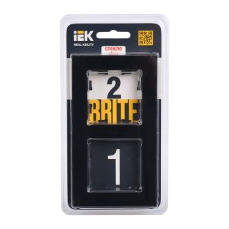 BRITE Рамка 2-местная стекло черный