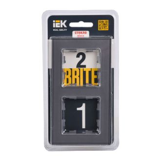 BRITE Рамка 2-местная стекло серый