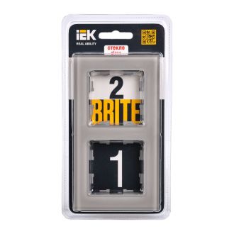 BRITE Рамка 2-местная стекло дымчатый