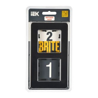 BRITE Рамка 2-местная металл черный RE