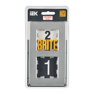 BRITE Рамка 2-местная металл алюминий RE