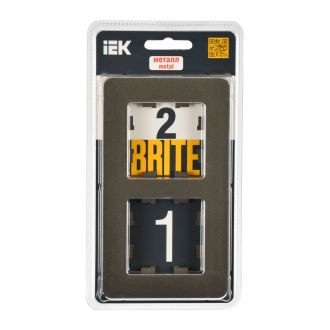 BRITE Рамка 2-местная металл латунь RE